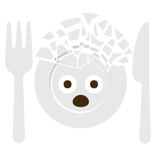 exploding head knife fork plate