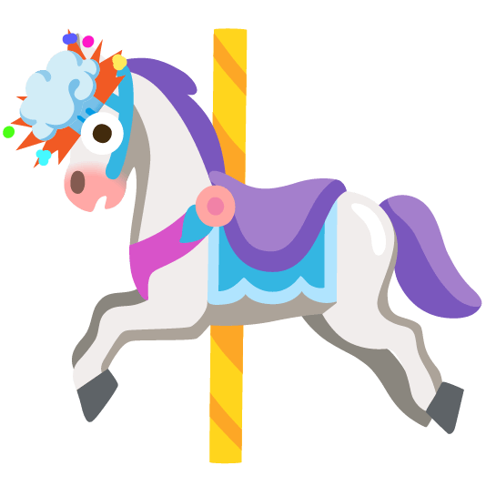 exploding head carousel horse