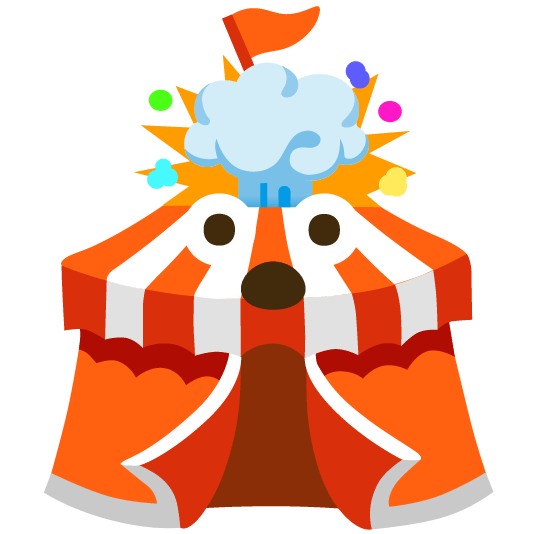 exploding head circus tent