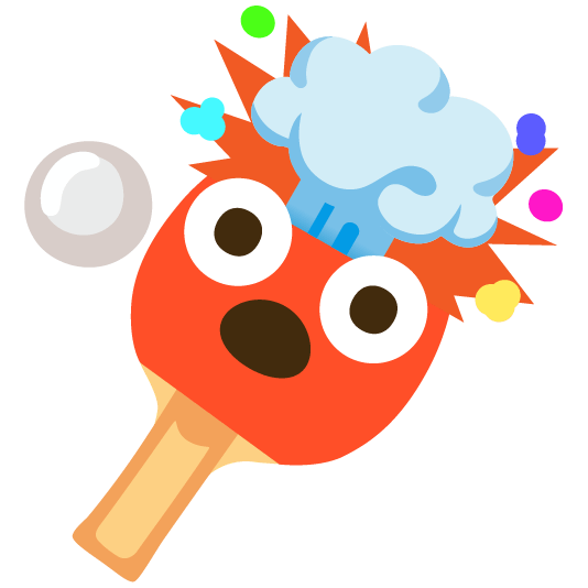 exploding head table tennis paddle and ball