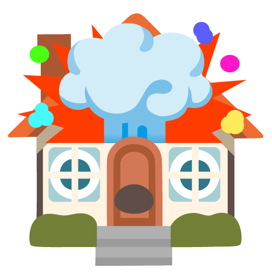 exploding head house