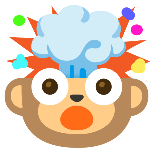 exploding head monkey face