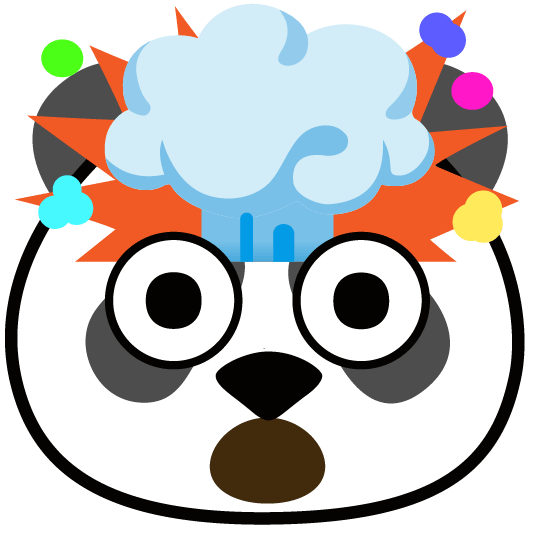 exploding head panda face