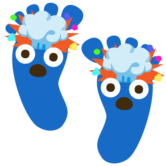 exploding head footprints