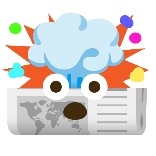 exploding head newspaper