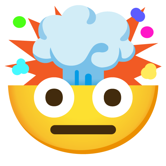 exploding head neutral face