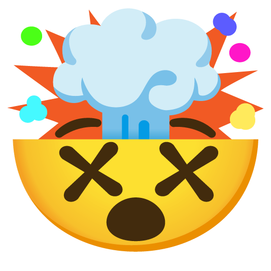 exploding head dizzy face