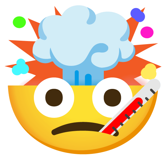 exploding head face with thermometer