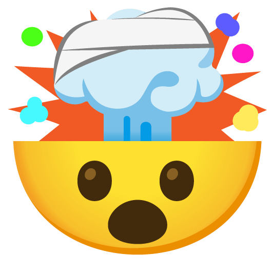 exploding head face with head bandage