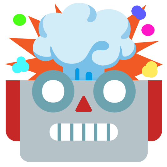 exploding head robot face