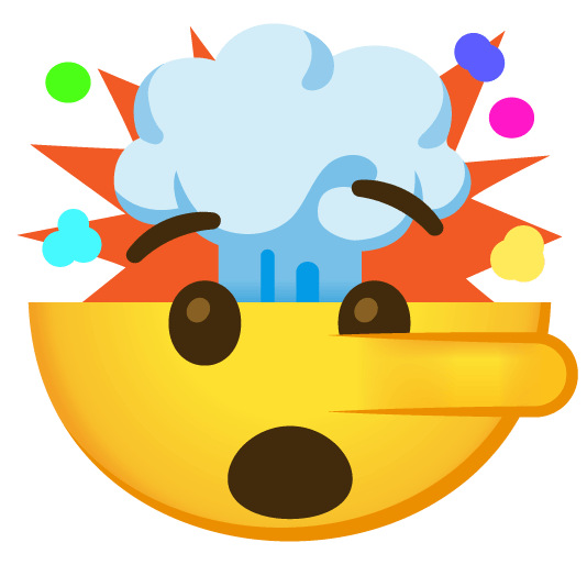 exploding head lying face