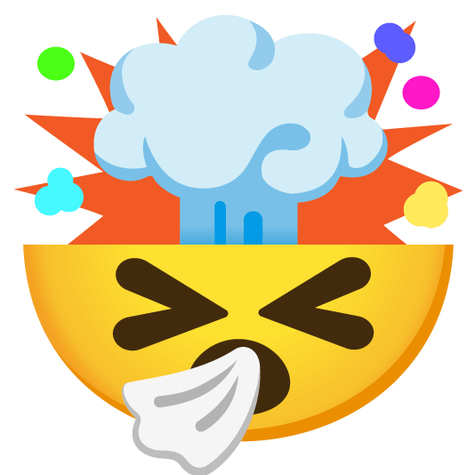 exploding head sneezing face