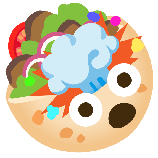 exploding head stuffed flatbread