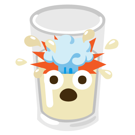 exploding head glass of milk