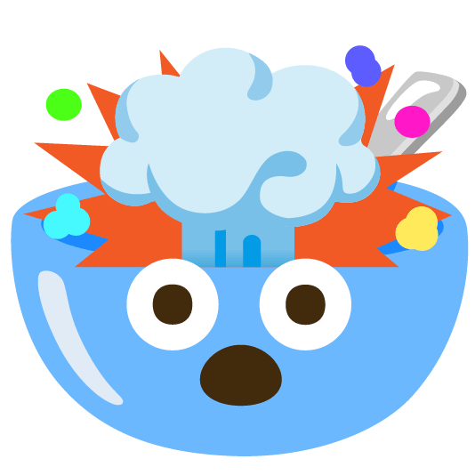 exploding head bowl with spoon