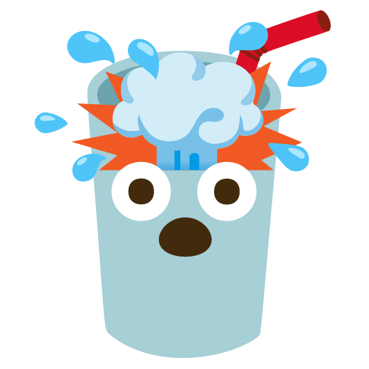 exploding head cup with straw