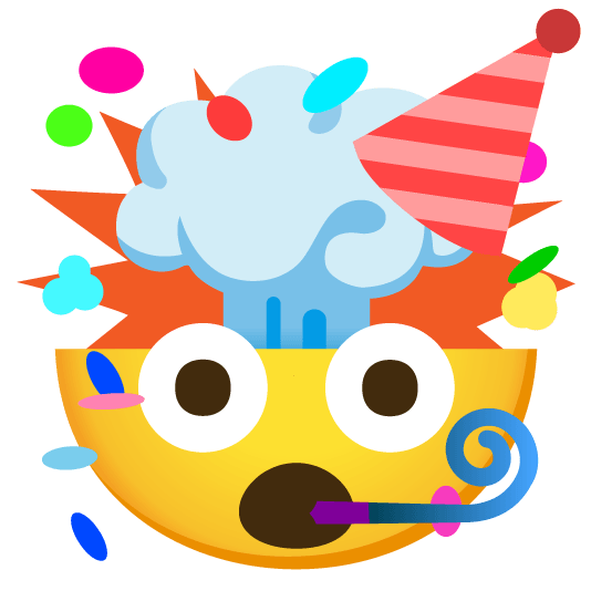 exploding head partying face