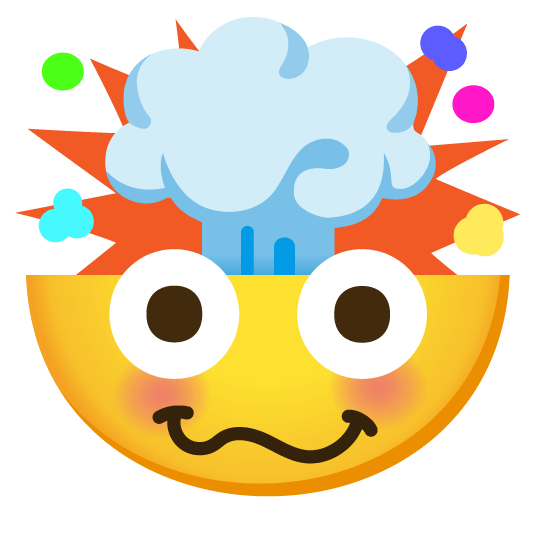 exploding head woozy face