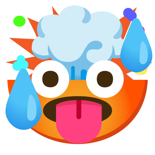 exploding head hot face