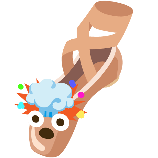 exploding head ballet shoes