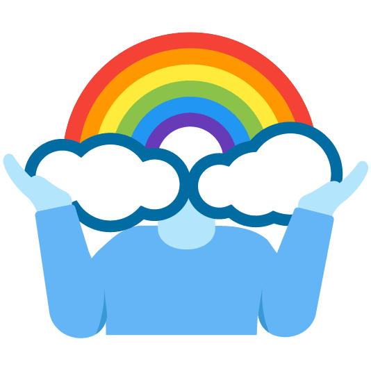 shrug rainbow