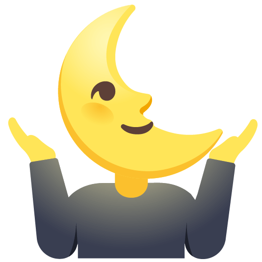 shrug last quarter moon with face