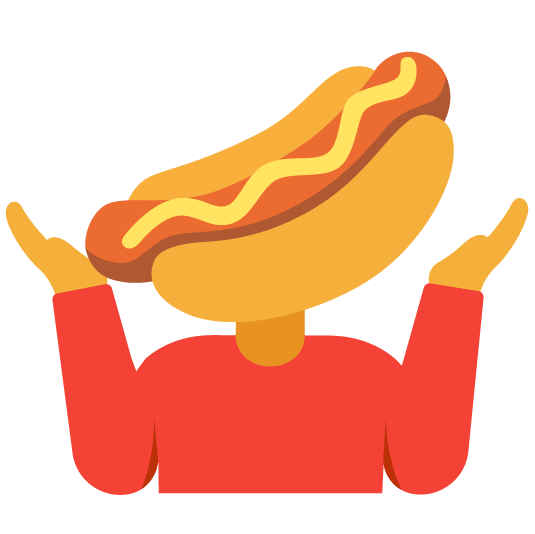 shrug hotdog