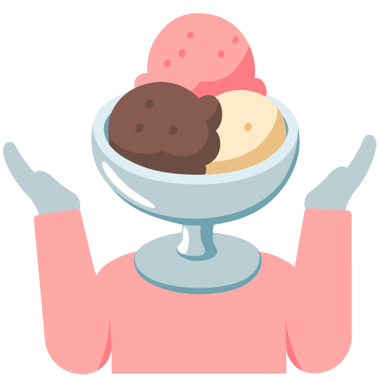 shrug ice cream