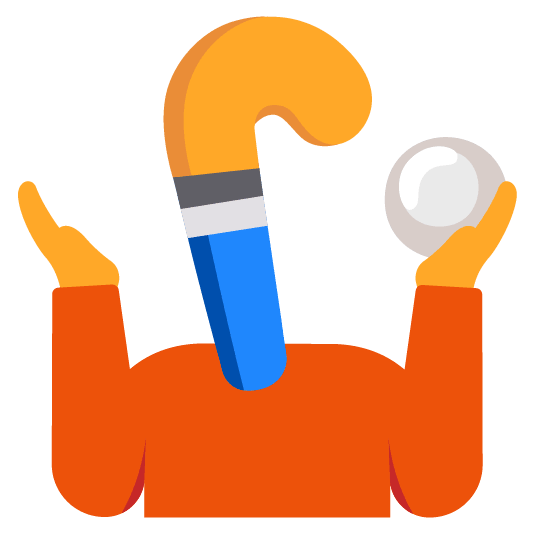 shrug field hockey stick and ball