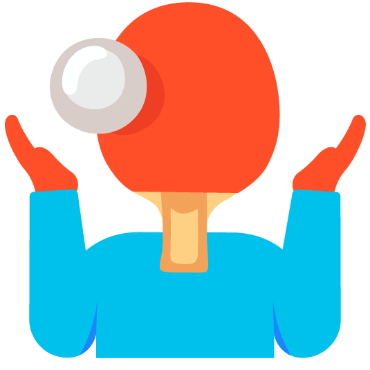 shrug table tennis paddle and ball