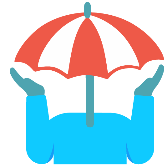 shrug beach with umbrella