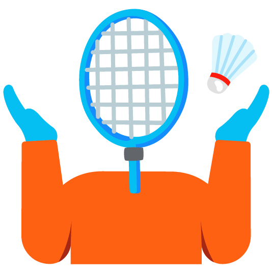 shrug badminton racquet and shuttlecock