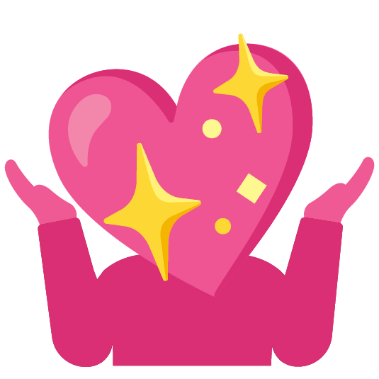 shrug sparkling heart