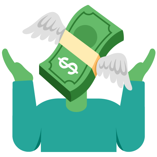 shrug money with wings