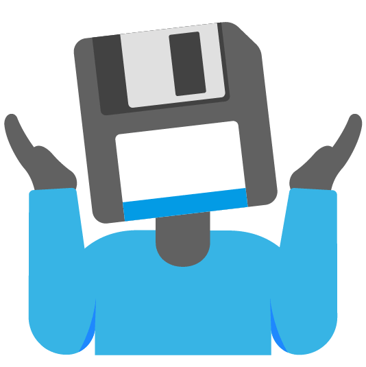 shrug floppy disk