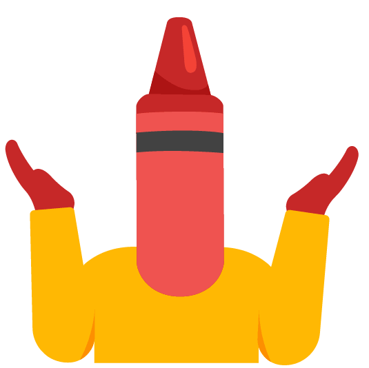 shrug lower left crayon