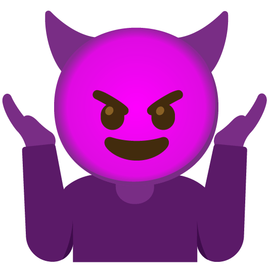 shrug smiling imp