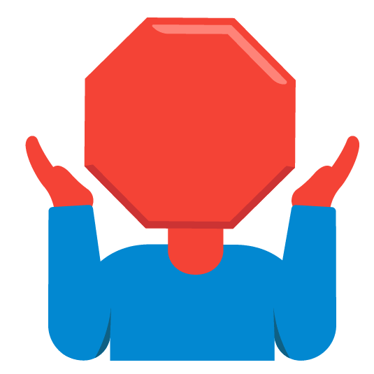 shrug octagonal sign