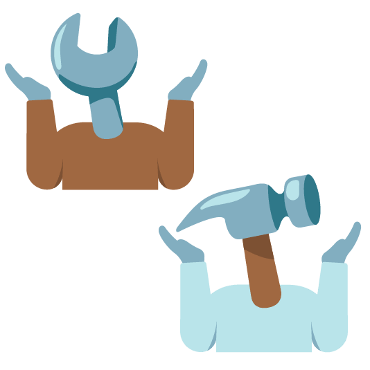 shrug hammer and wrench