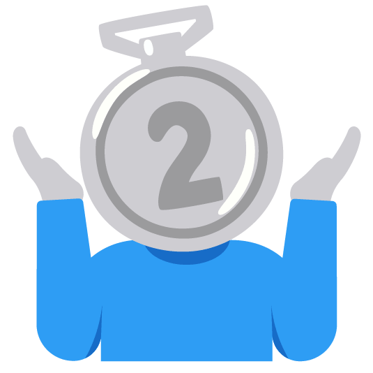 shrug second place medal