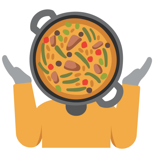 shrug shallow pan of food