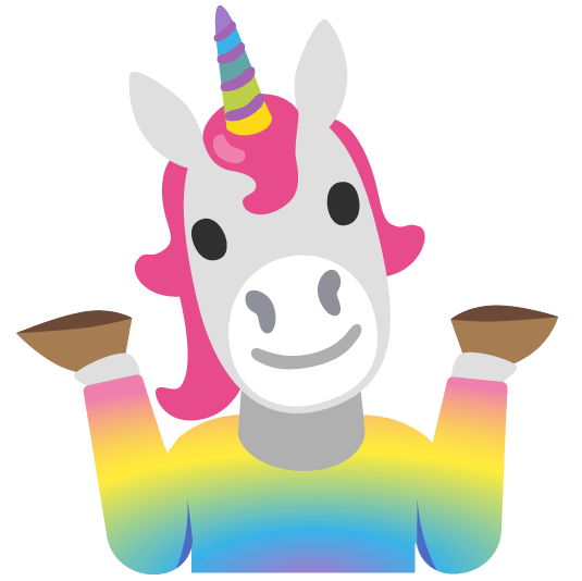 shrug unicorn face