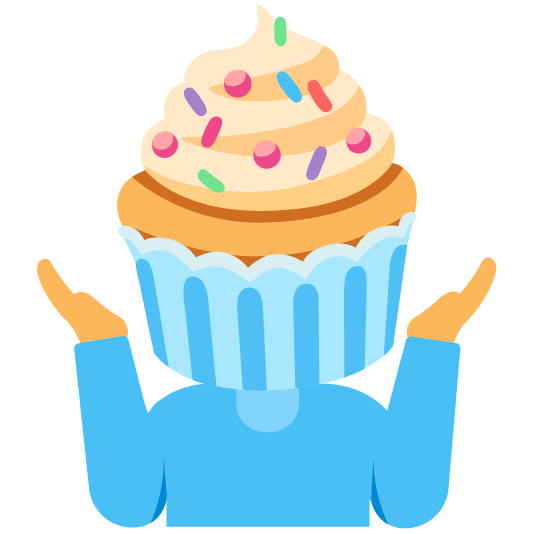 shrug cupcake