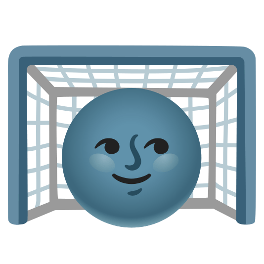 goal net new moon with face