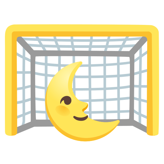 goal net last quarter moon with face