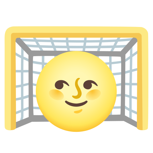 goal net full moon with face