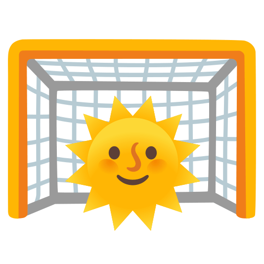 goal net sun with face