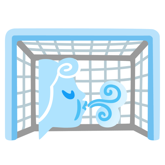 goal net wind blowing face