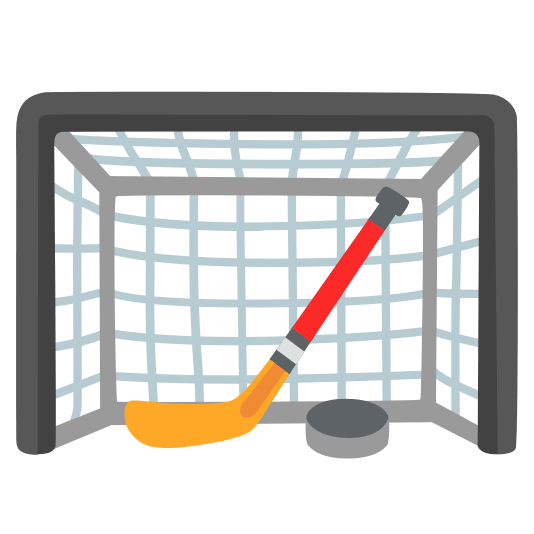 goal net ice hockey stick and puck