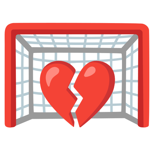 goal net broken heart